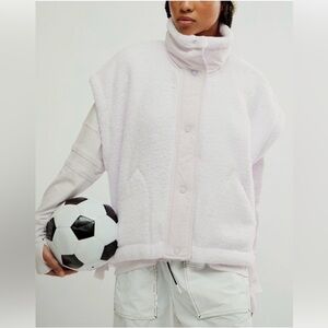 Free People FP MOVEMENT Scout It Out Fleece Vest / Rose Wash Oversized Sz S NWT